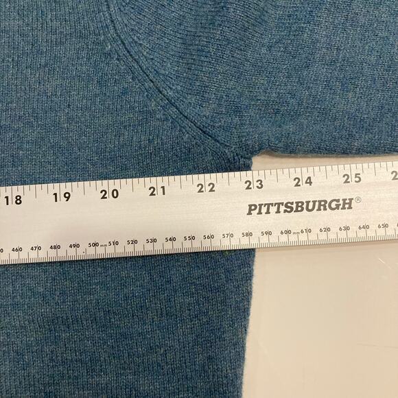 NWOT The House Of Bruar Munrospun Sweater Women US XL Lambswool V Blue Long-Slev - Picture 7 of 9